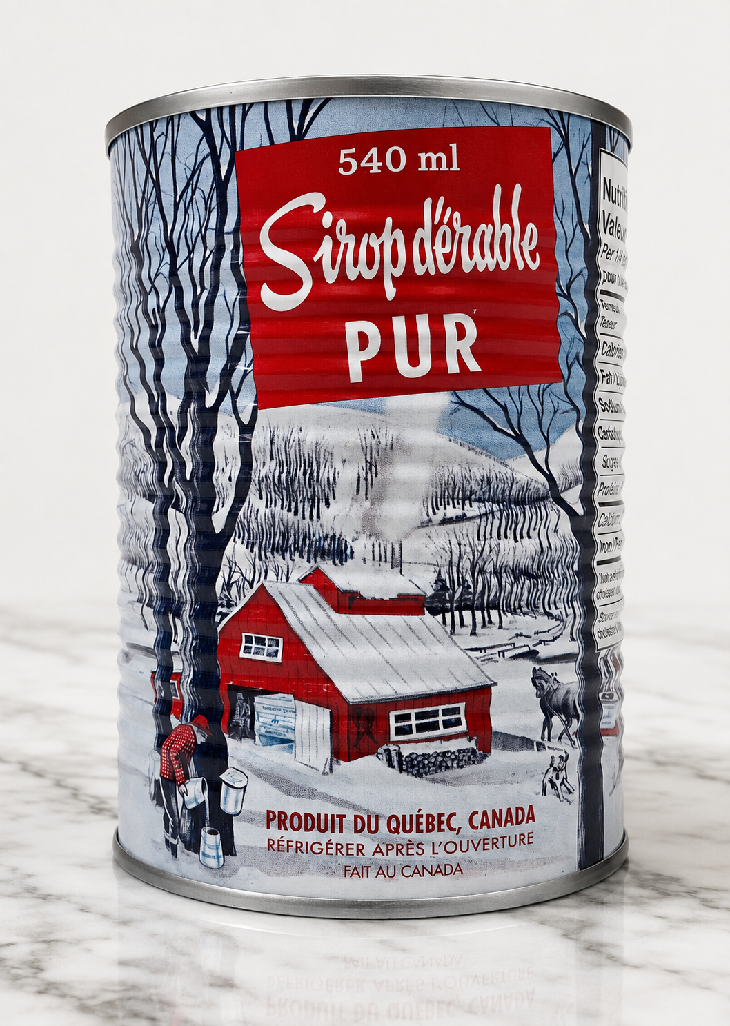 Sirop canne standard 540ml (Maple syrup, standard 540 can)