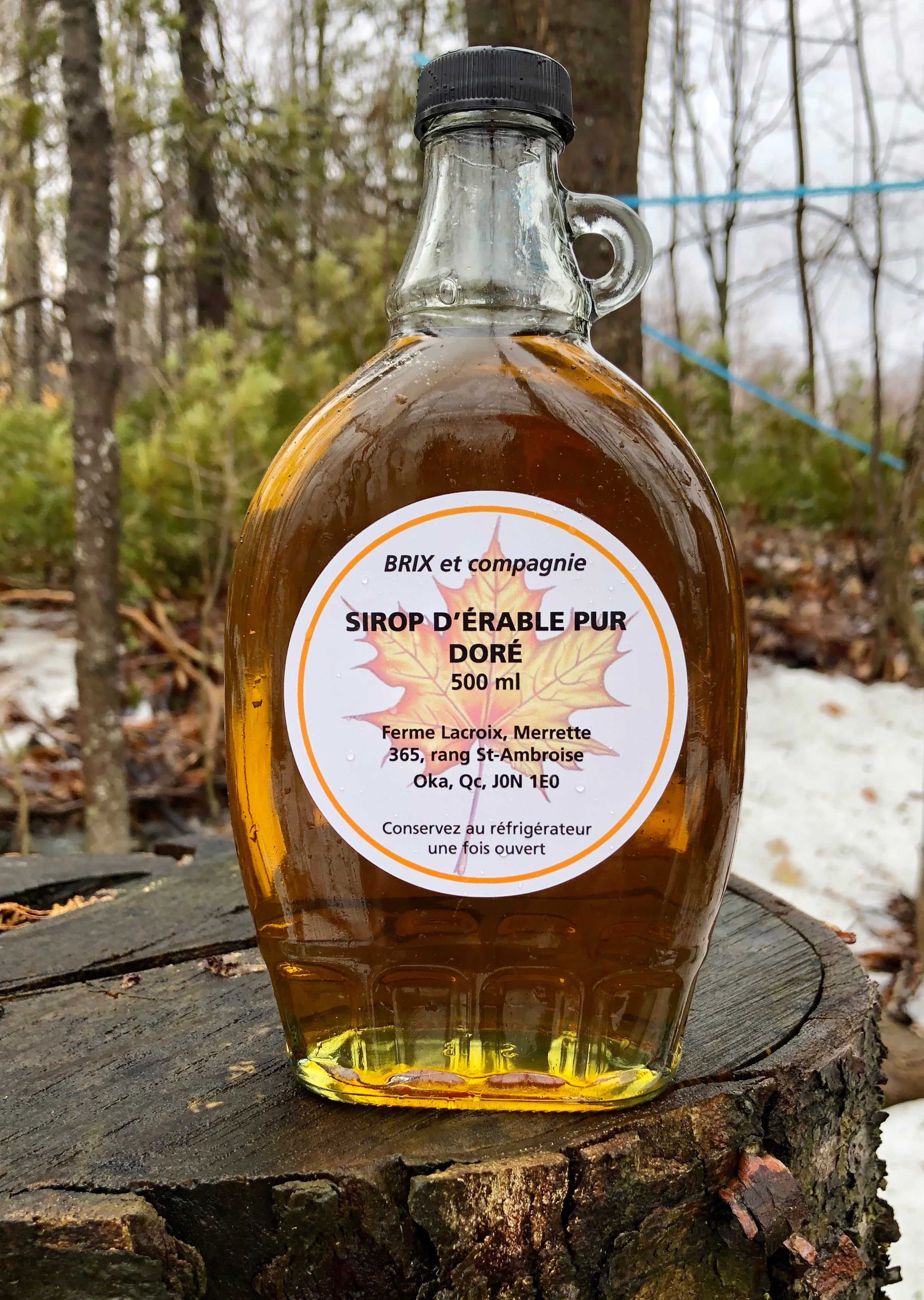 Sirop en bouteille de vitre de 500ml (Maple syrup in 500ml glass bottle)